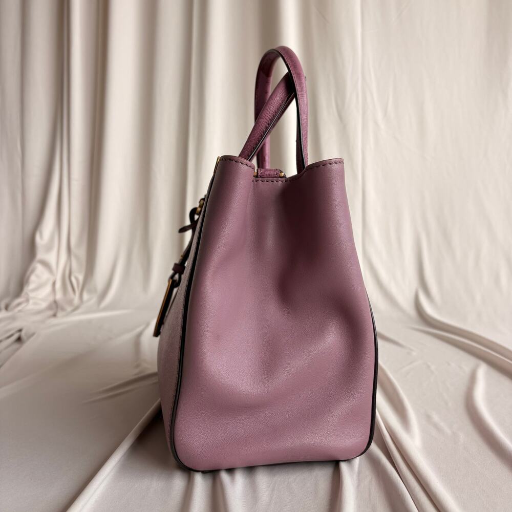 Fendi 2Jours Tote - Lilac/Old Rose Vitello Elite Leather - Picture 11 of 16